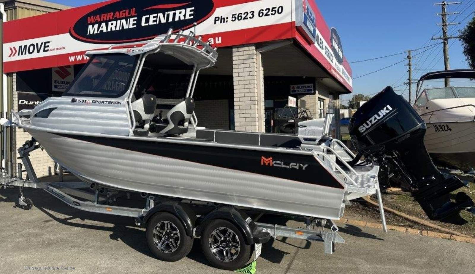 McLay 591XL Sportsman HT, Suzuki 115hp, Mackay tandem trailer, rego's & safety gear